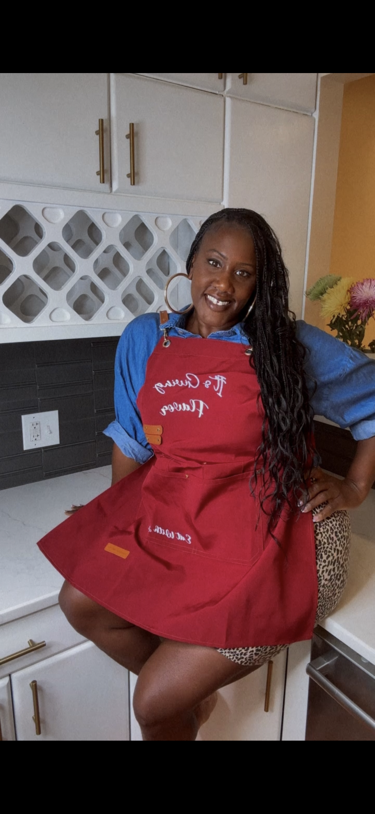 Red “It’s Giving Flavor” Apron