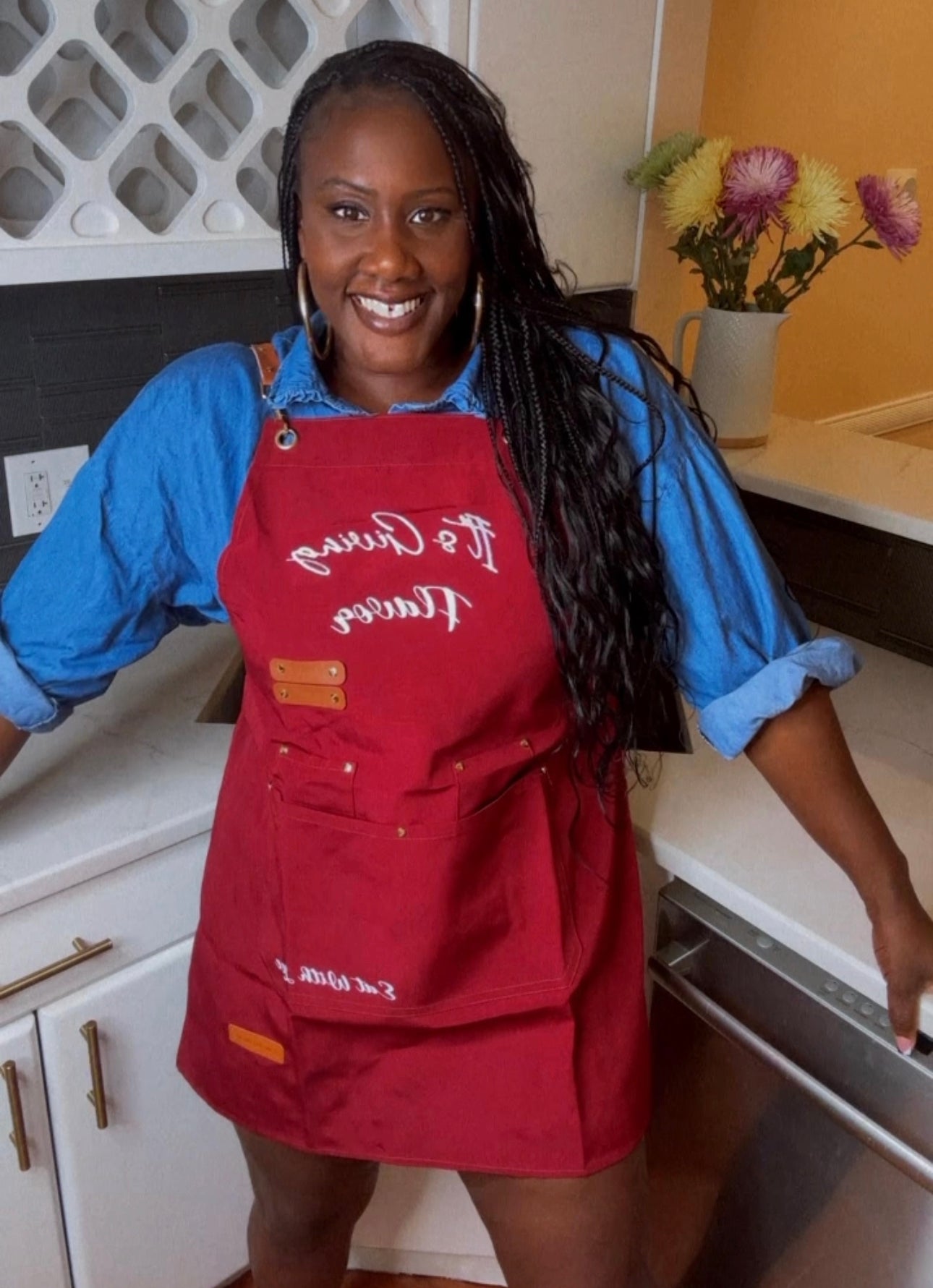Red “It’s Giving Flavor” Apron