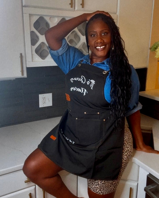 Black "It's Giving Flavor" Apron