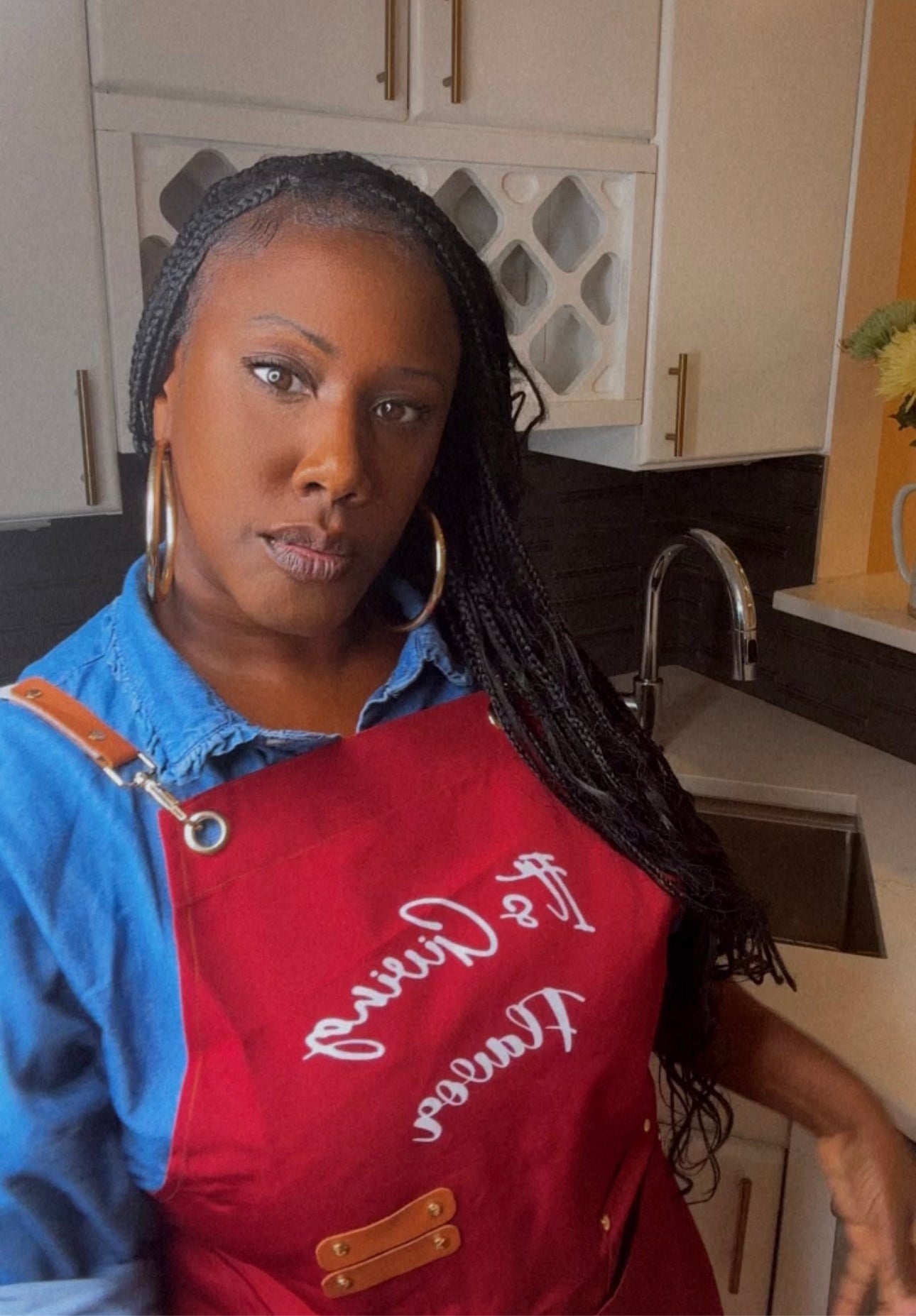 Red “It’s Giving Flavor” Apron